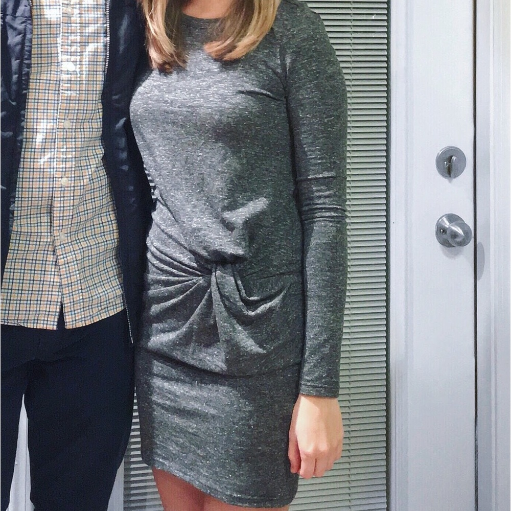 Topshop Long Sleeve Knot Mini Dress